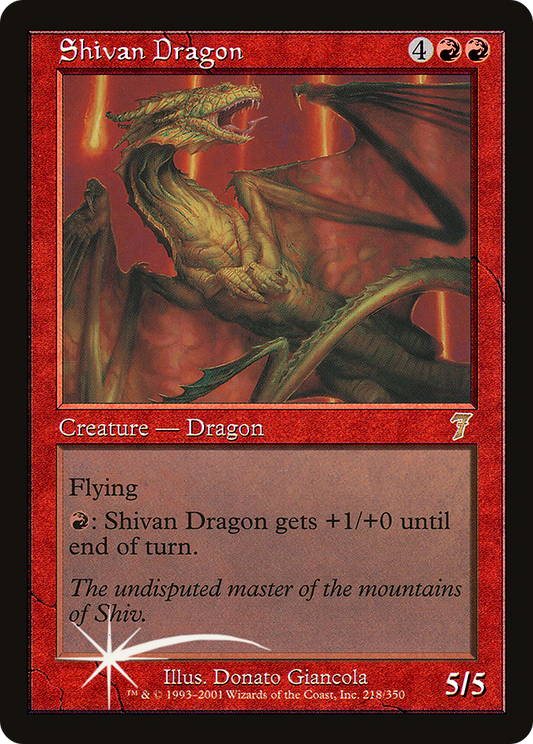 Shivan Dragon (218) Foil - Seventh Edition