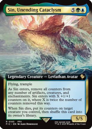 Sin, Unending Cataclysm (Extended Art) (185) Foil - Commander: FINAL FANTASY
