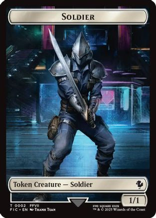 Soldier // Rebel Double-Sided Token (2 // 7) - Commander: FINAL FANTASY