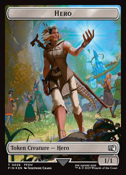 Spirit // Hero Double-Sided Token (3 // 26) Surge Foil - Commander: FINAL FANTASY