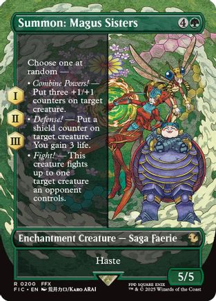 Summon: Magus Sisters (Borderless) (200) Foil - Commander: FINAL FANTASY
