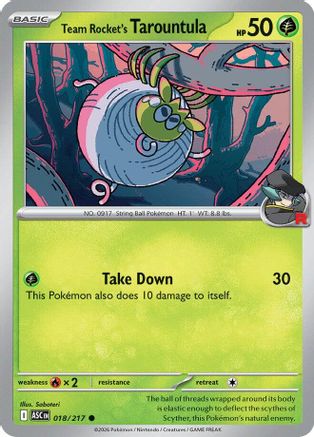 Team Rocket's Tarountula (18) Reverse Holofoil - Ascended Heroes