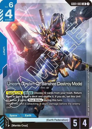Unicorn Gundam 02 Banshee (Destroy Mode) (GD01-003) Holofoil - Newtype Rising