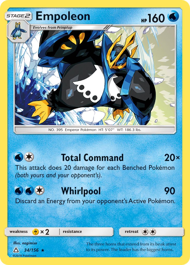 Empoleon (34/156) (Cracked Ice Holo) (Theme Deck Exclusive) [Sun & Moon: Ultra Prism] | Silver Goblin