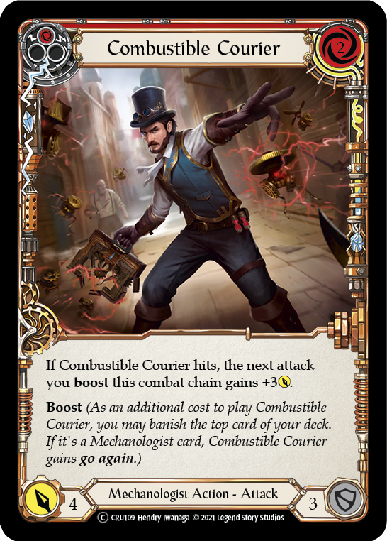 Combustible Courier (Red) [U-CRU109] (Crucible of War Unlimited)  Unlimited Rainbow Foil | Silver Goblin