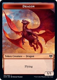Dragon // Thopter Double-Sided Token [Kaldheim Commander Tokens] | Silver Goblin