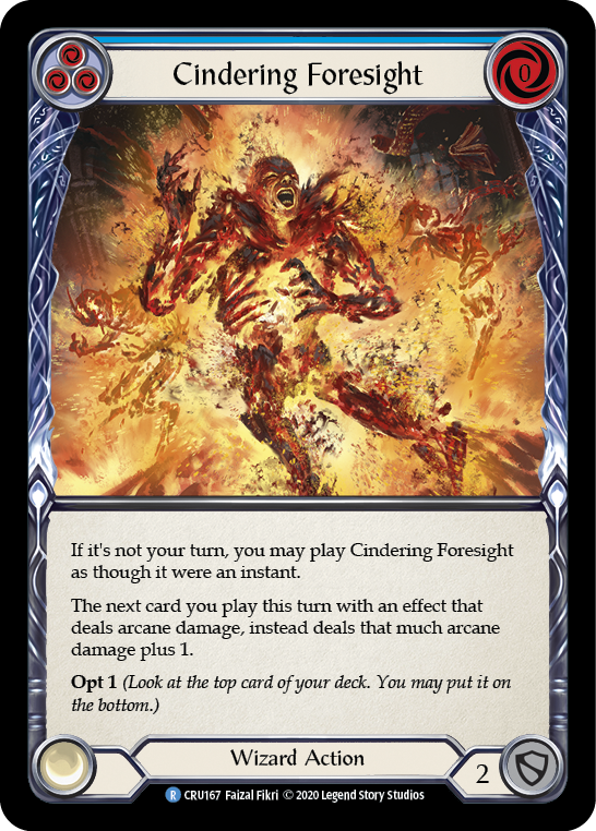 Cindering Foresight (Blue) [CRU167] (Crucible of War)  1st Edition Rainbow Foil | Silver Goblin