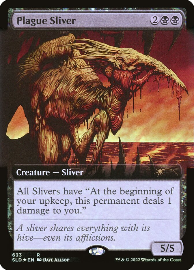 Plague Sliver (Extended Art) (Step-and-Compleat Foil) [Secret Lair Drop Promos] | Silver Goblin