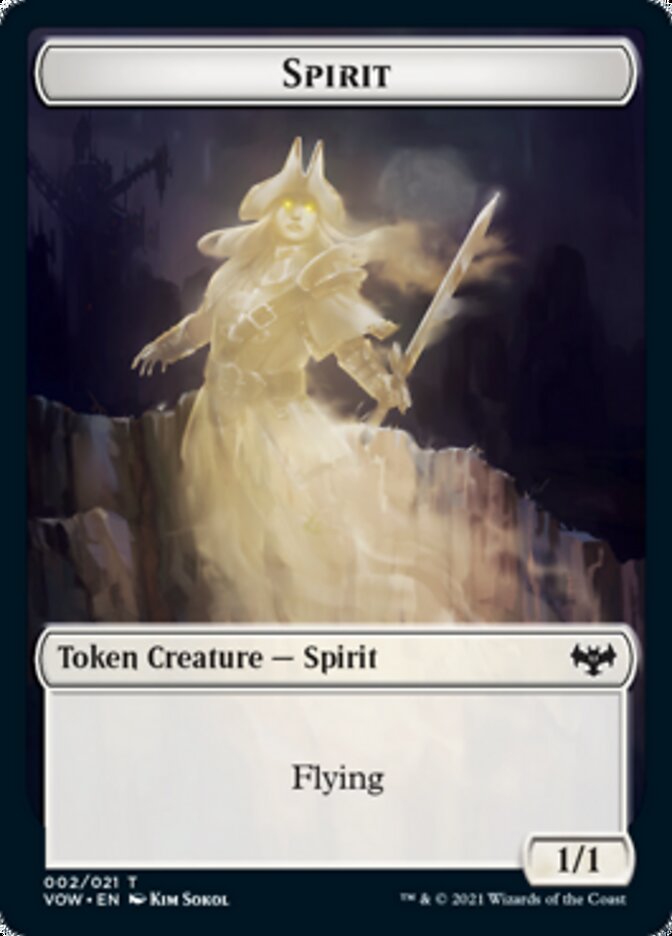 Spirit (002) // Copy Double-Sided Token [Innistrad: Crimson Vow Tokens] | Silver Goblin