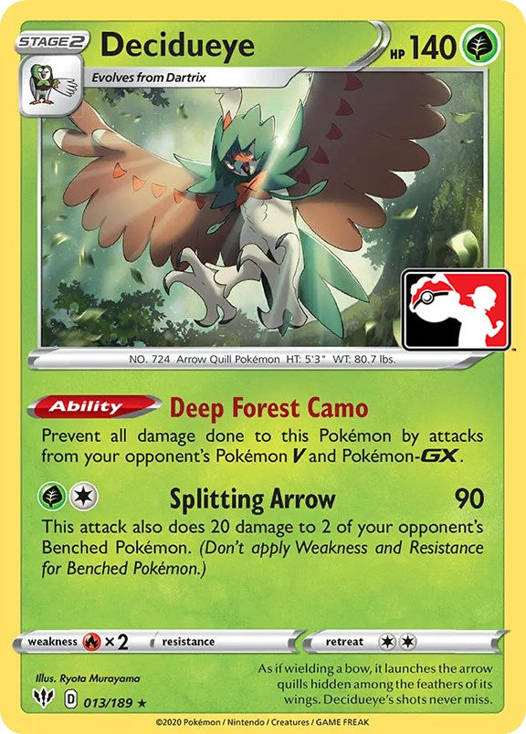 Decidueye (013/189) [Prize Pack Series One] | Silver Goblin