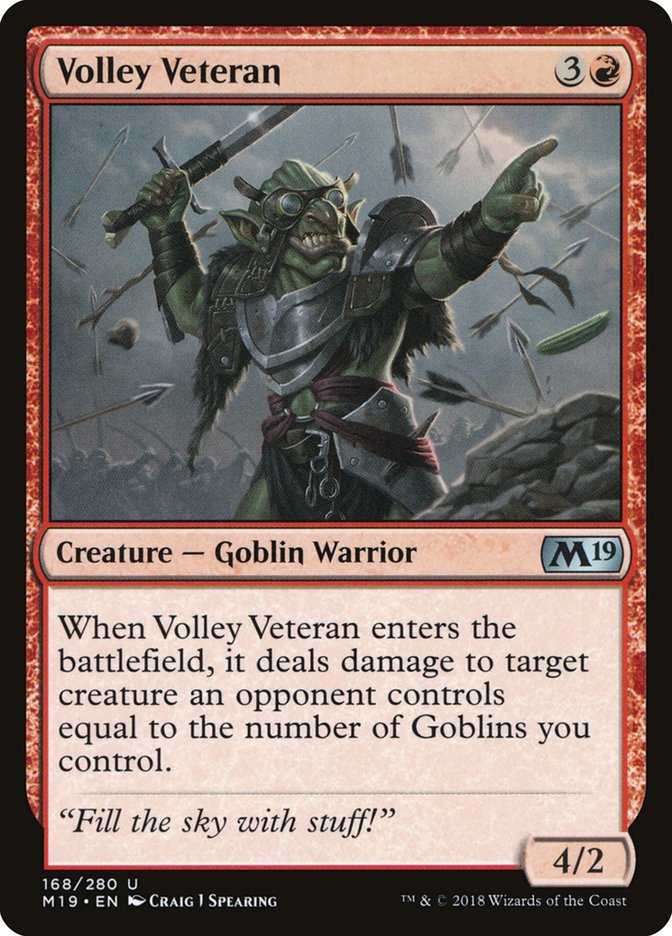 Volley Veteran [Core Set 2019] | Silver Goblin