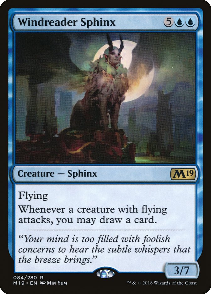 Windreader Sphinx [Core Set 2019] | Silver Goblin