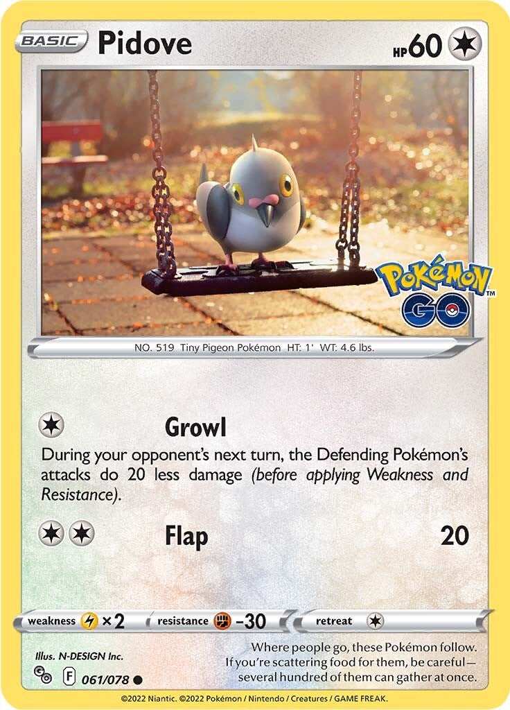 Pidove (061/078) [Pokémon GO] | Silver Goblin