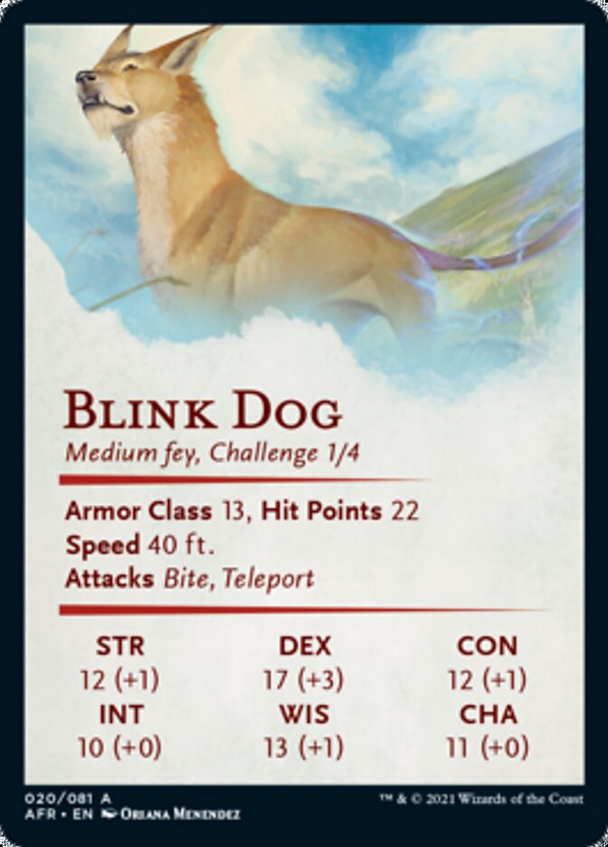 Blink Dog Art Card [Dungeons & Dragons: Adventures in the Forgotten Realms Art Series] | Silver Goblin