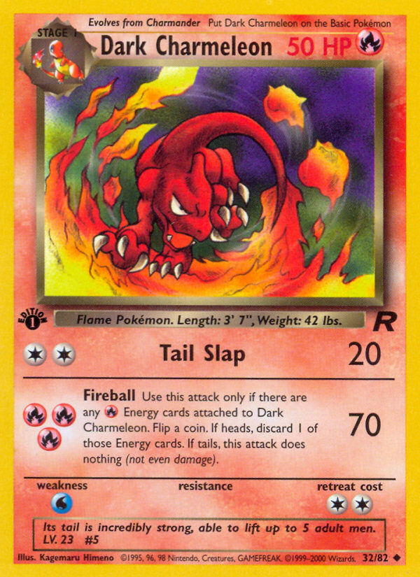 Dark Charmeleon (32/82) [Team Rocket 1st Edition] | Silver Goblin