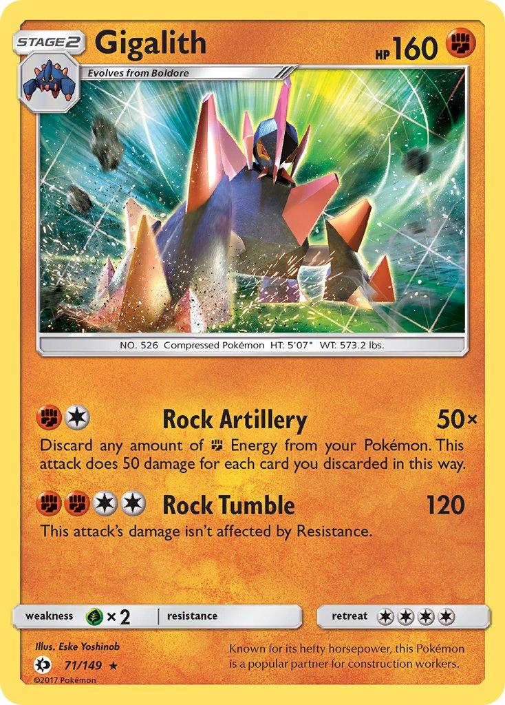 Gigalith (71/149) (Cosmos Holo) (Blister Exclusive) [Sun & Moon: Base Set] | Silver Goblin