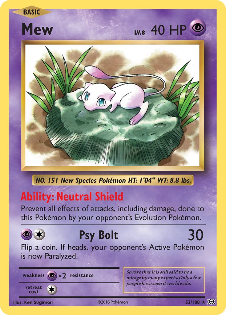 Mew (53/108) (Theme Deck Exclusive) [XY: Evolutions] | Silver Goblin