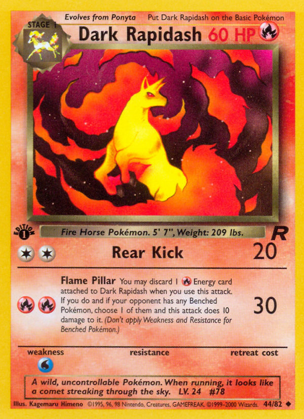 Dark Rapidash (44/82) [Team Rocket 1st Edition] | Silver Goblin