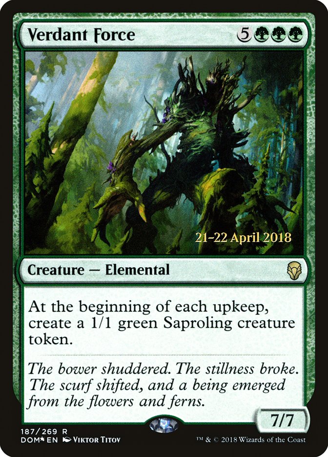 Verdant Force [Dominaria Prerelease Promos] | Silver Goblin