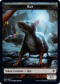 Rat // Food (15) Double-Sided Token [Throne of Eldraine Tokens] | Silver Goblin