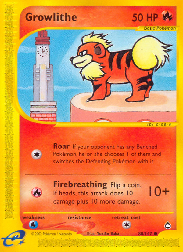 Growlithe (80/147) [Aquapolis] | Silver Goblin