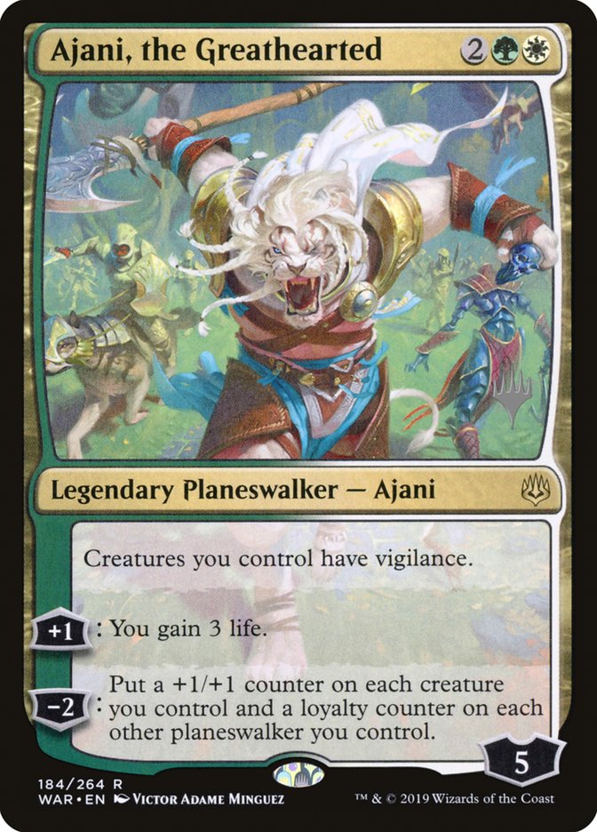 Ajani, the Greathearted (Promo Pack) [War of the Spark Promos] | Silver Goblin
