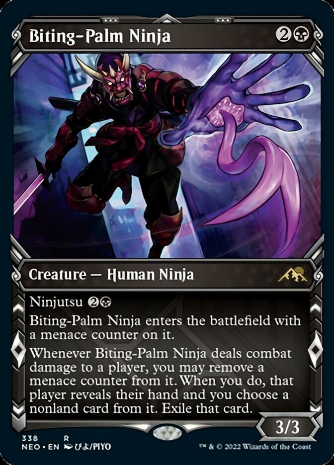 Biting-Palm Ninja (Showcase Ninja) [Kamigawa: Neon Dynasty] | Silver Goblin