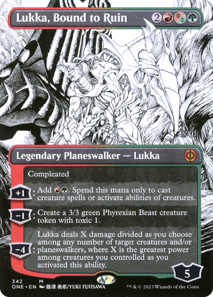 Lukka, Bound to Ruin (Borderless Manga) [Phyrexia: All Will Be One] | Silver Goblin