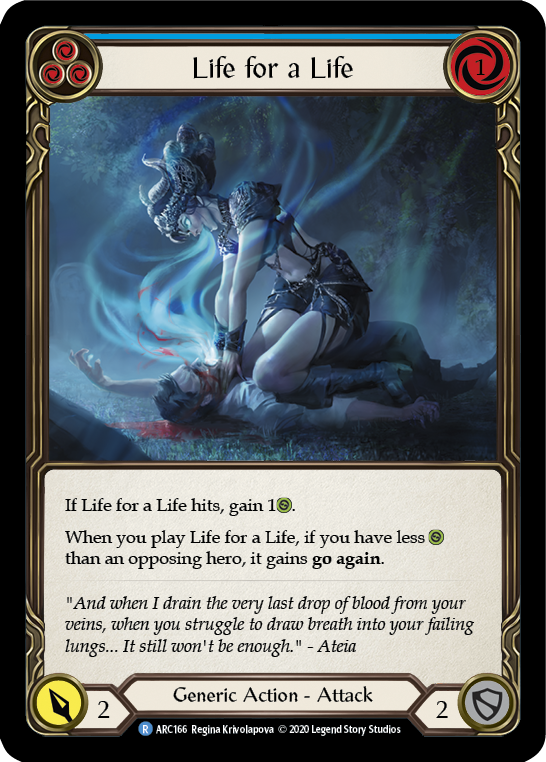 Life for a Life (Blue) [U-ARC166] (Arcane Rising Unlimited)  Unlimited Rainbow Foil | Silver Goblin