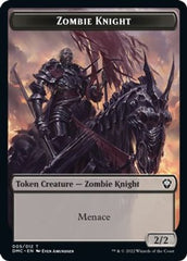 Zombie Knight // Knight Double-Sided Token [Dominaria United Commander Tokens] | Silver Goblin