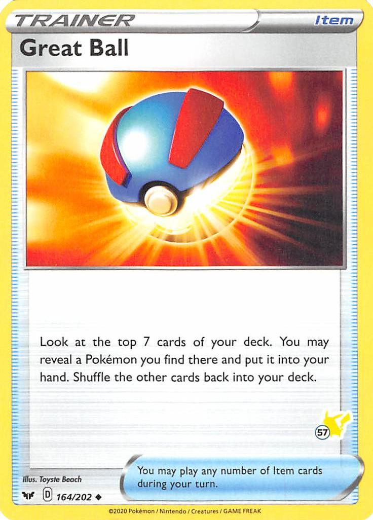 Great Ball (164/202) (Pikachu Stamp #57) [Battle Academy 2022] | Silver Goblin