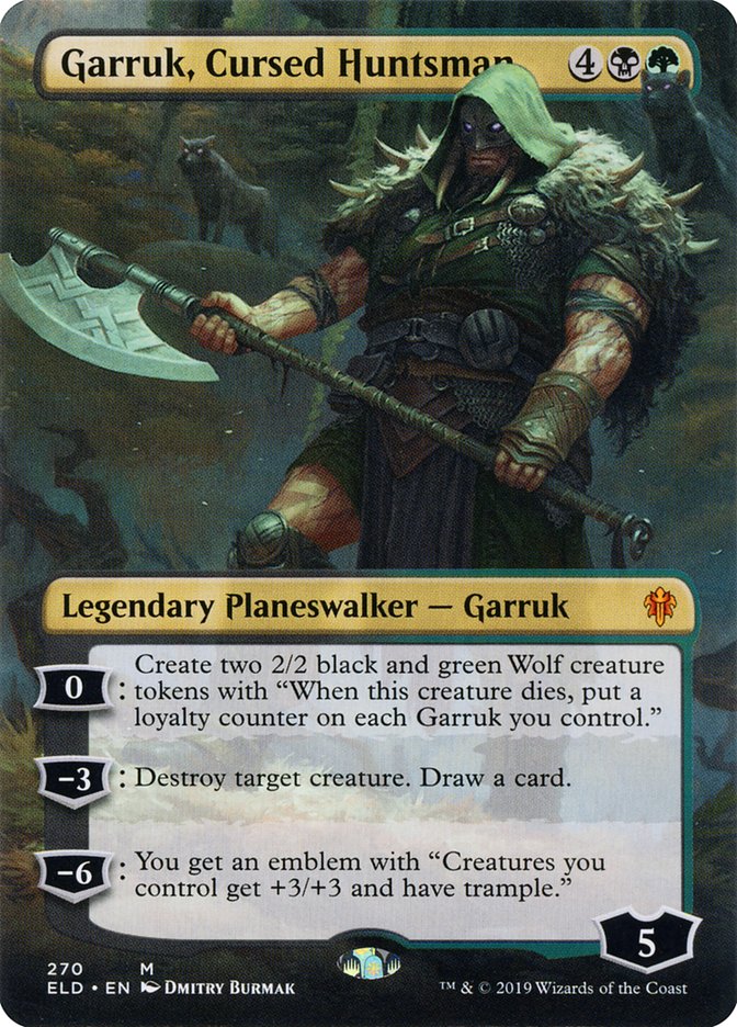 Garruk, Cursed Huntsman (Borderless) [Throne of Eldraine] | Silver Goblin