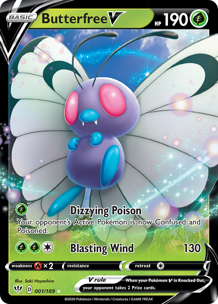 Butterfree V (001/189) [Sword & Shield: Darkness Ablaze] | Silver Goblin