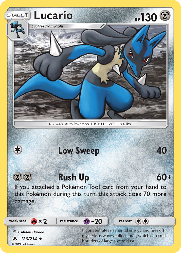 Lucario (126/214) [Sun & Moon: Unbroken Bonds] | Silver Goblin