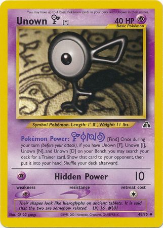 Unown [F] (48/75) [Neo Discovery Unlimited] | Silver Goblin