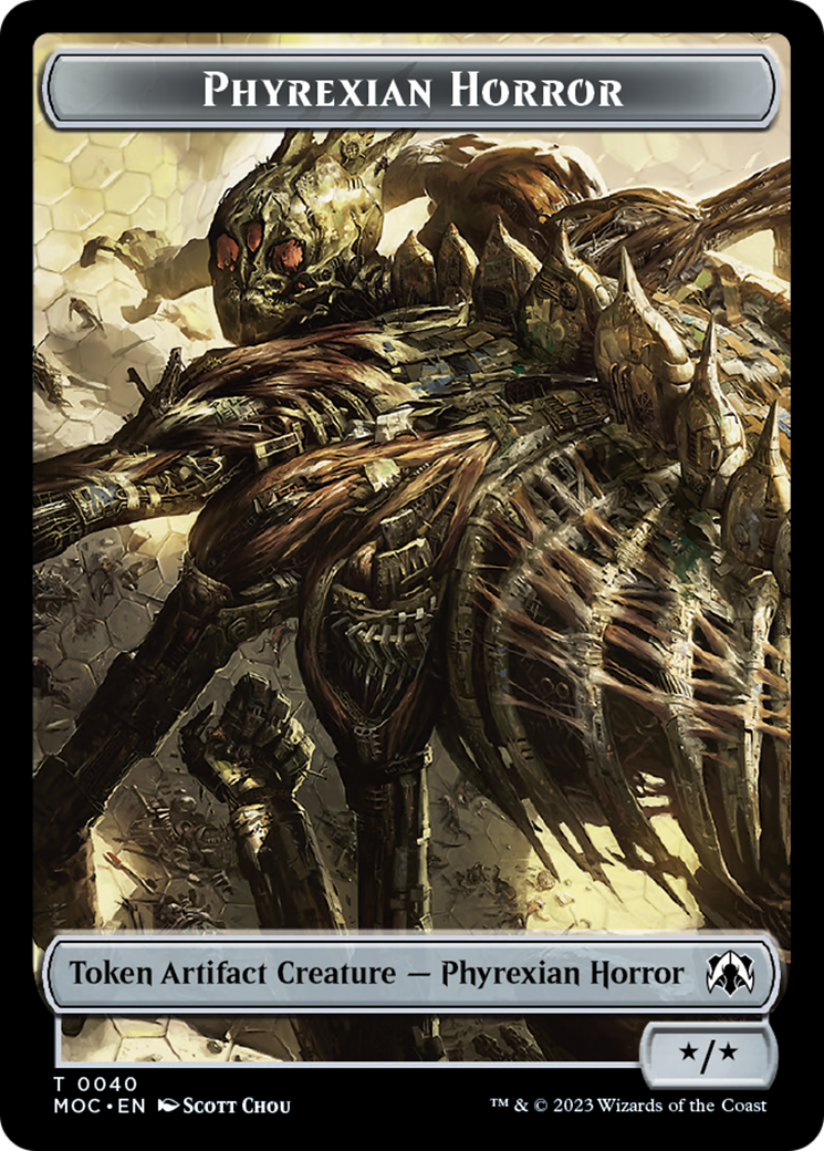 Phyrexian Golem // Phyrexian Horror Double-Sided Token [March of the Machine Commander Tokens] | Silver Goblin