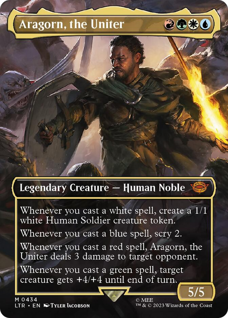 Aragorn, the Uniter (Borderless Alternate Art) [The Lord of the Rings: Tales of Middle-Earth] | Silver Goblin
