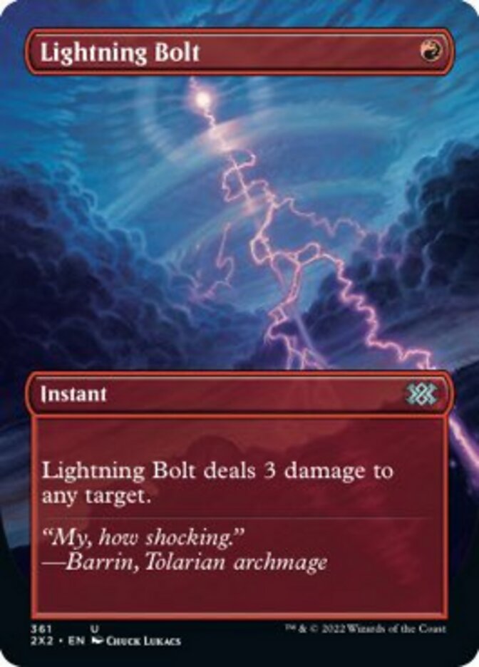 Lightning Bolt (Borderless Alternate Art) [Double Masters 2022] | Silver Goblin