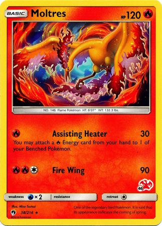 Moltres (38/214) (Charizard Stamp #46) [Battle Academy 2020] | Silver Goblin