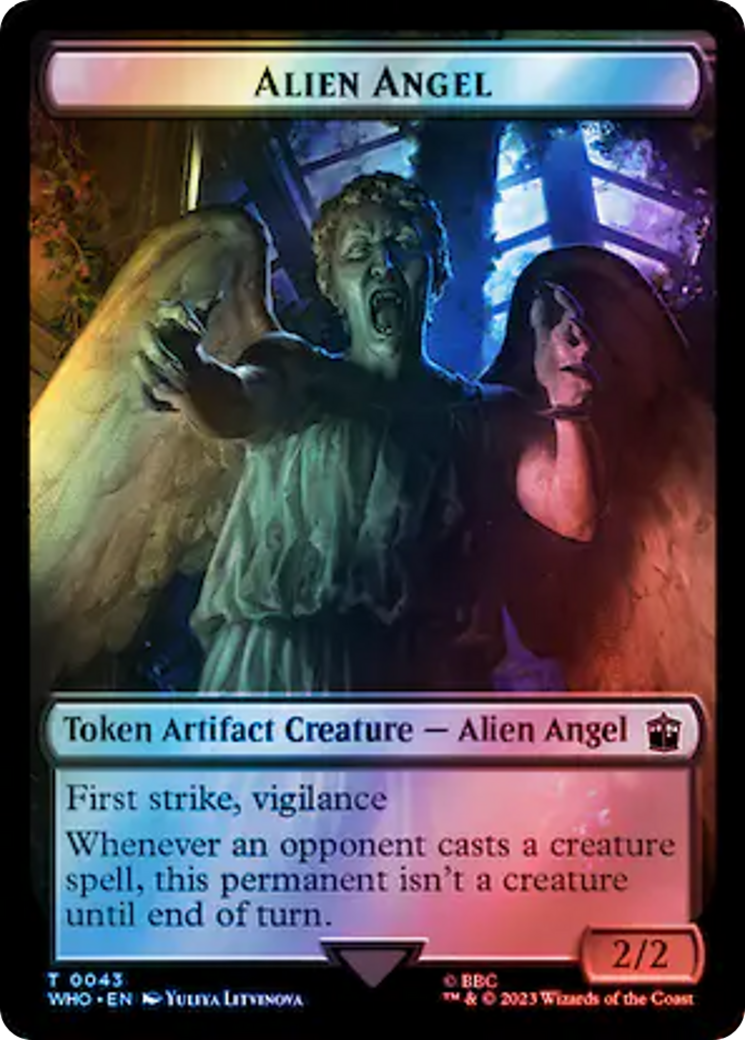 Alien Angel // Clue (0053) Double-Sided Token (Surge Foil) [Doctor Who Tokens] | Silver Goblin