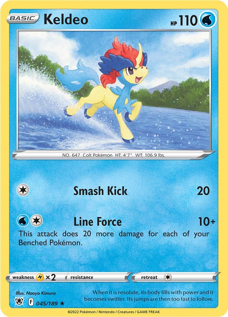 Keldeo (045/189) (Theme Deck Exclusive) [Sword & Shield: Astral Radiance] | Silver Goblin