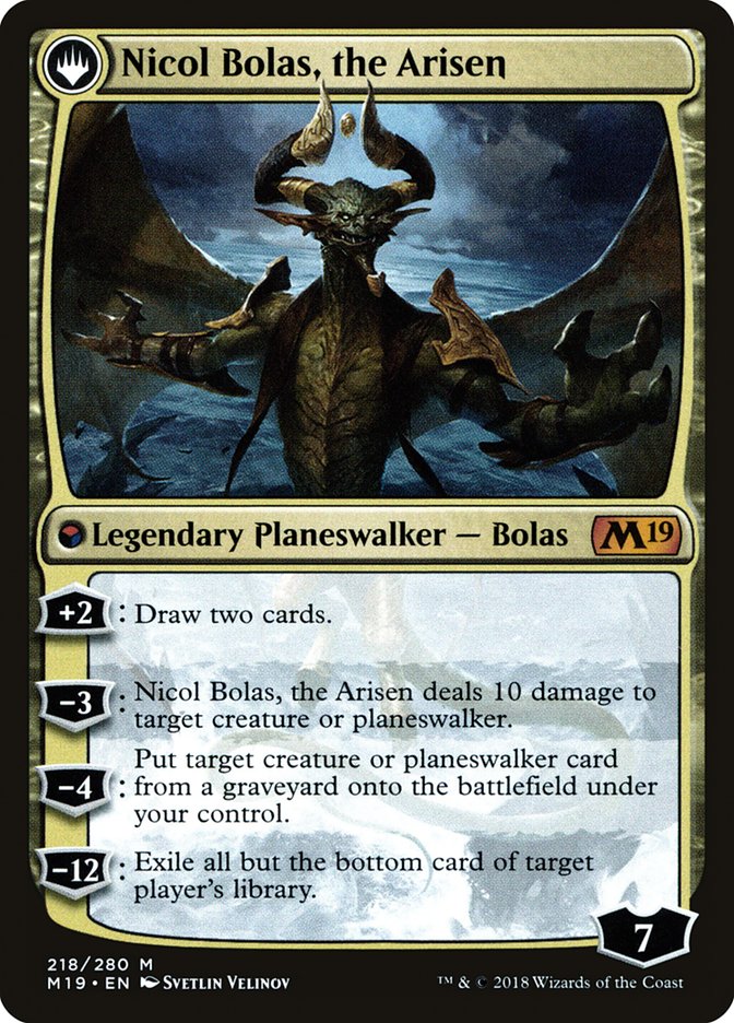 Nicol Bolas, the Ravager // Nicol Bolas, the Arisen [Core Set 2019 Prerelease Promos] | Silver Goblin