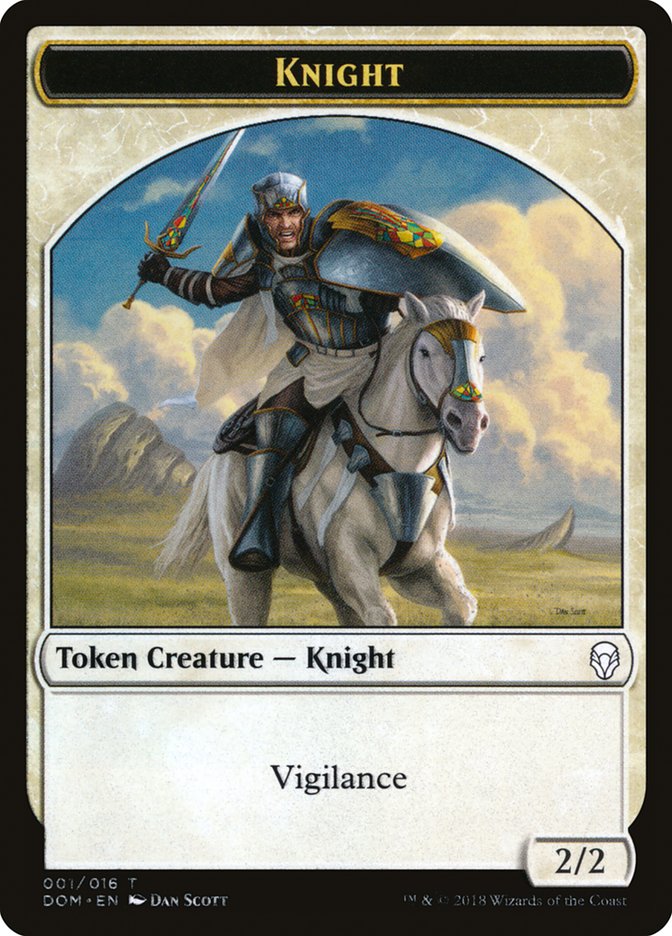 Knight Token (001/016) [Dominaria Tokens] | Silver Goblin