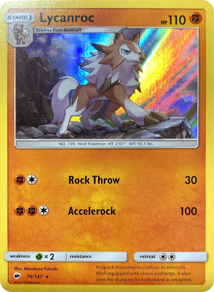 Lycanroc (76/147) (Water Web Holo) [Sun & Moon: Burning Shadows] | Silver Goblin