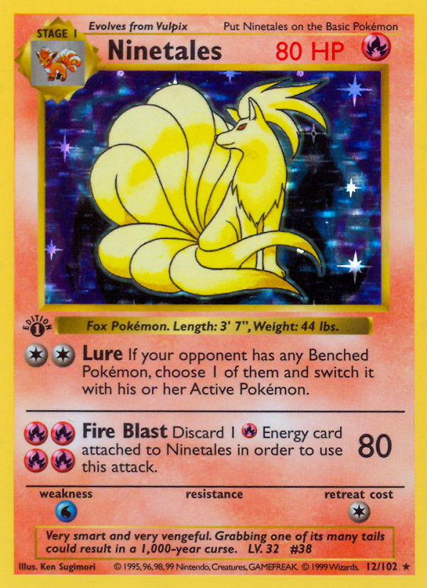 Ninetales (12/102) (Shadowless) [Base Set 1st Edition] | Silver Goblin