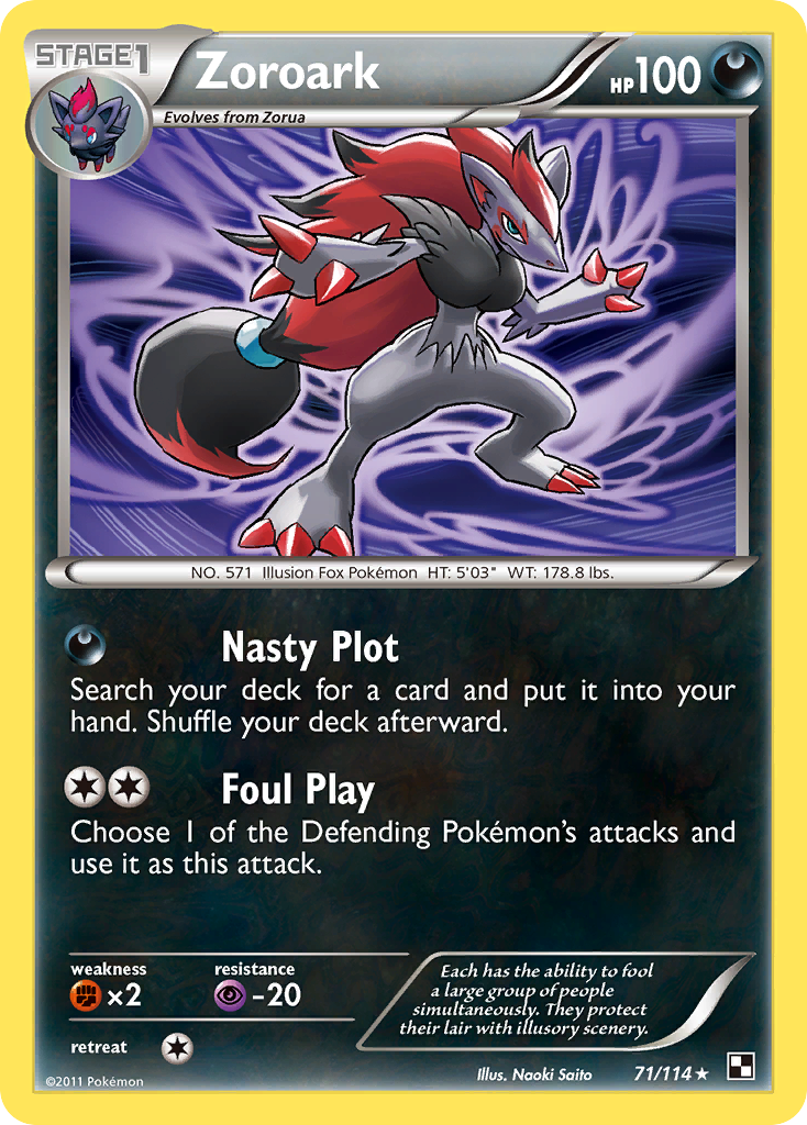 Zoroark (71/114) [Black & White: Base Set] | Silver Goblin