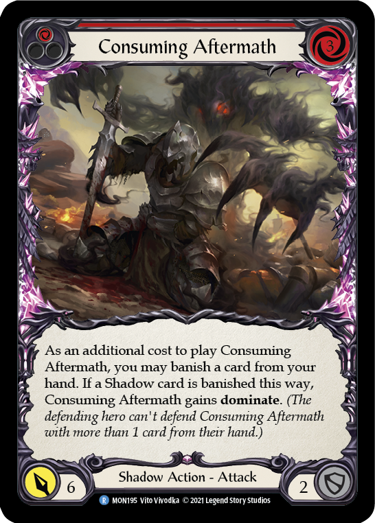 Consuming Aftermath (Red) [MON195-RF] (Monarch)  1st Edition Rainbow Foil | Silver Goblin
