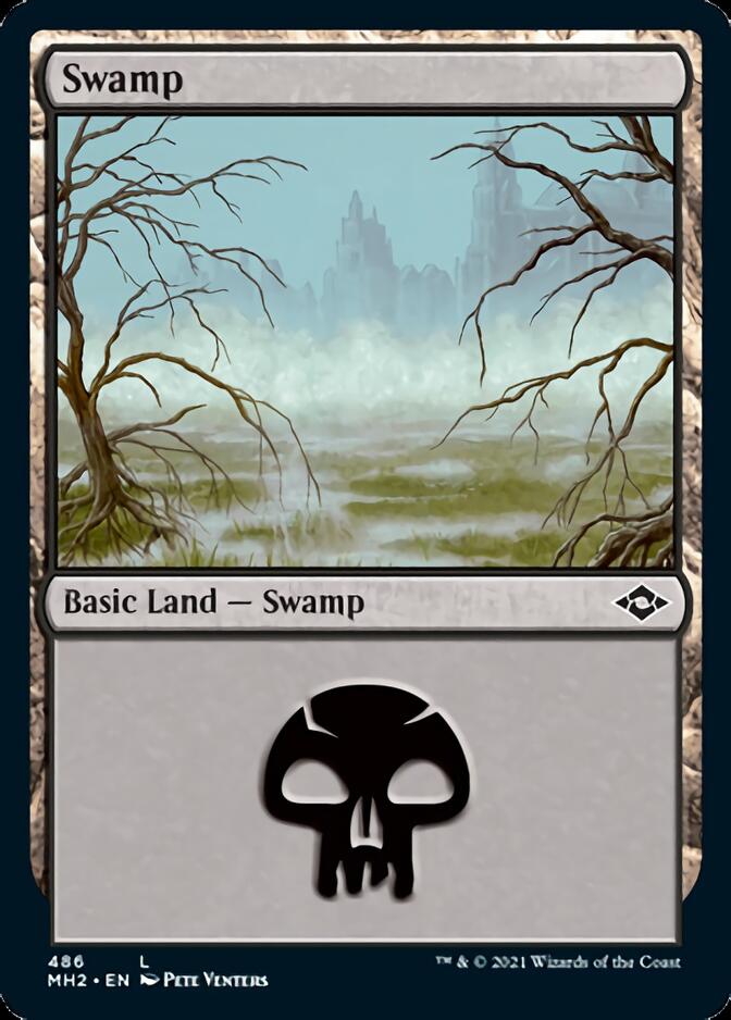 Swamp (486) (Foil Etched) [Modern Horizons 2] | Silver Goblin