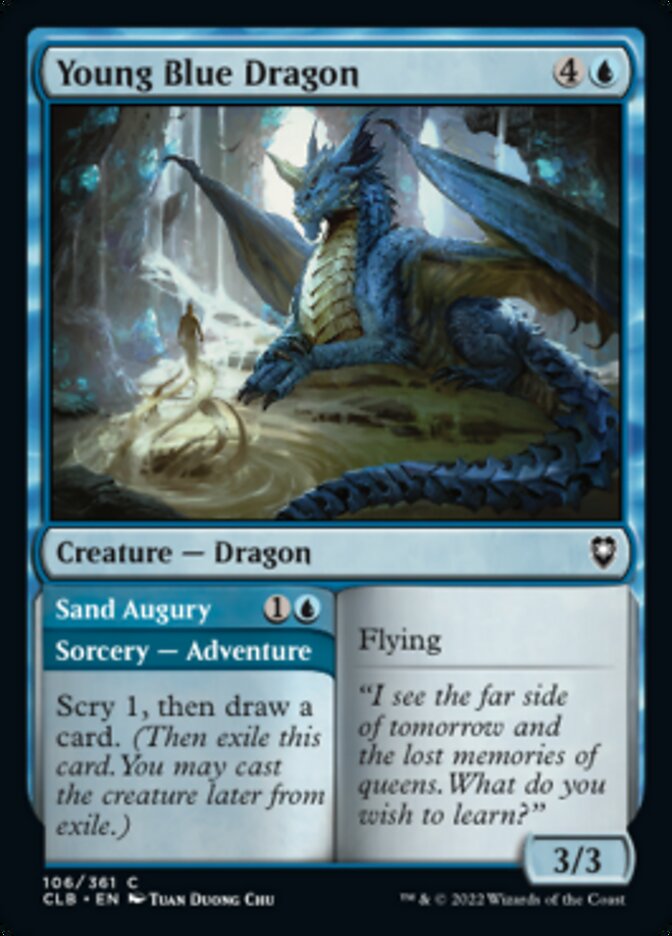 Young Blue Dragon // Sand Augury [Commander Legends: Battle for Baldur's Gate] | Silver Goblin