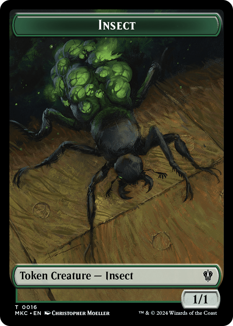 Insect (0016) // Manifest Double-Sided Token [Murders at Karlov Manor Commander Tokens] | Silver Goblin
